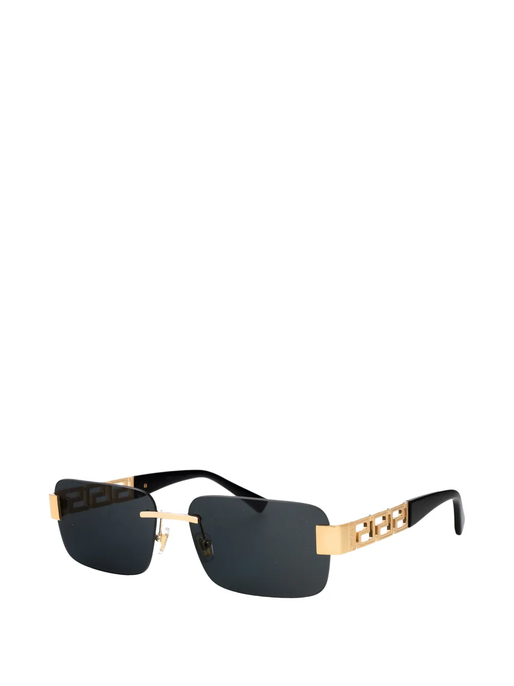 Versace Eyewear Greca randloze zonnebril met rechthoekig montuur Zwart