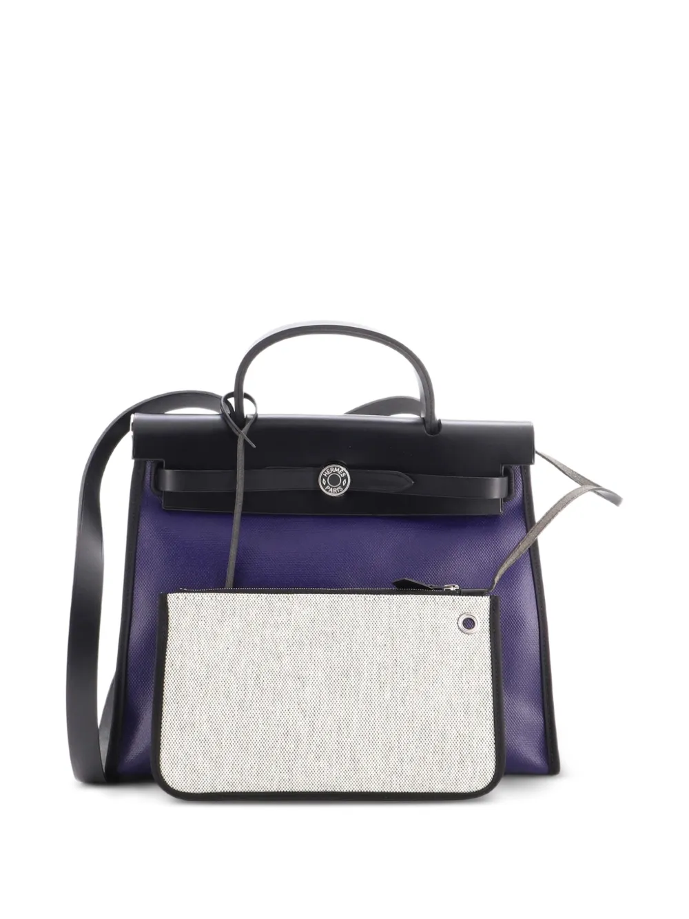 Hermès Pre-Owned Herbag Zip Berline Vache Canvas and Leather 31 shoulder bag - Schwarz