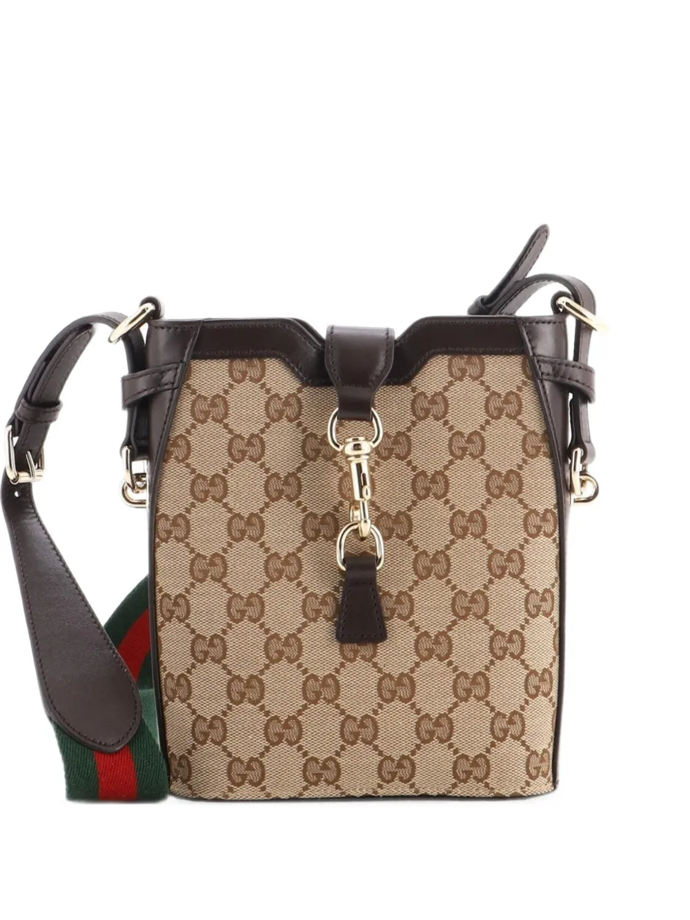 Gucci Pre-Owned mini sac seau en toile et cuir GG - Marron Gucci Pre-Owned mini sac seau en toile et cuir GG - Marron
