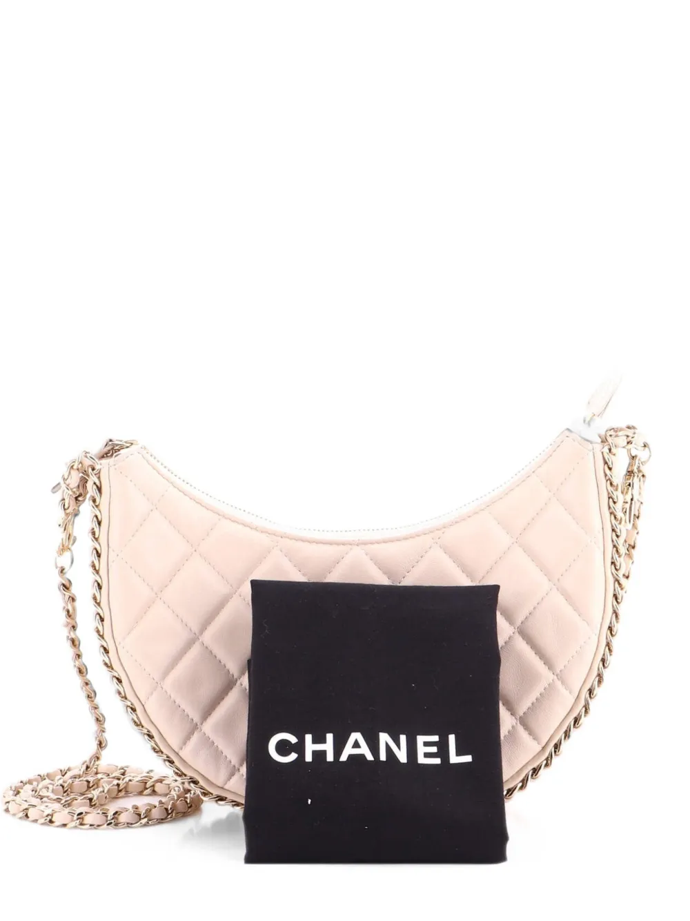 CHANEL Pre-Owned Chain Around Hook Quilted Lambskin Small hobo bag - Toni neutri