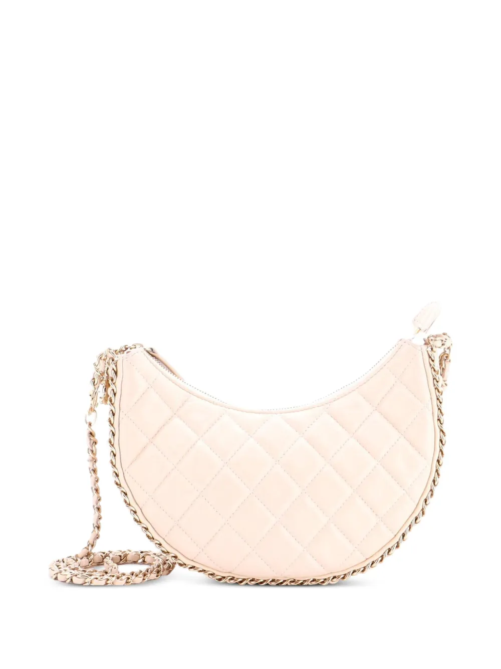 CHANEL Pre-Owned Chain Around Hook Quilted Lambskin Small hobo bag - Neutrals