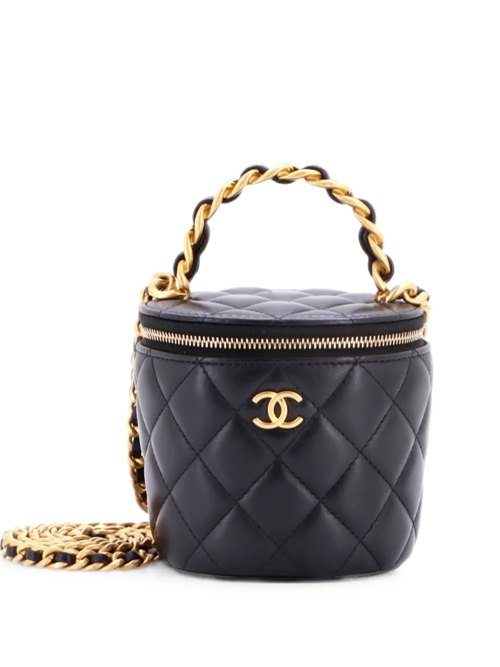 CHANEL Pre-Owned Afternoon Tea Vanity Bucket Bag Quilted Lambskin Mini satchel - Nero