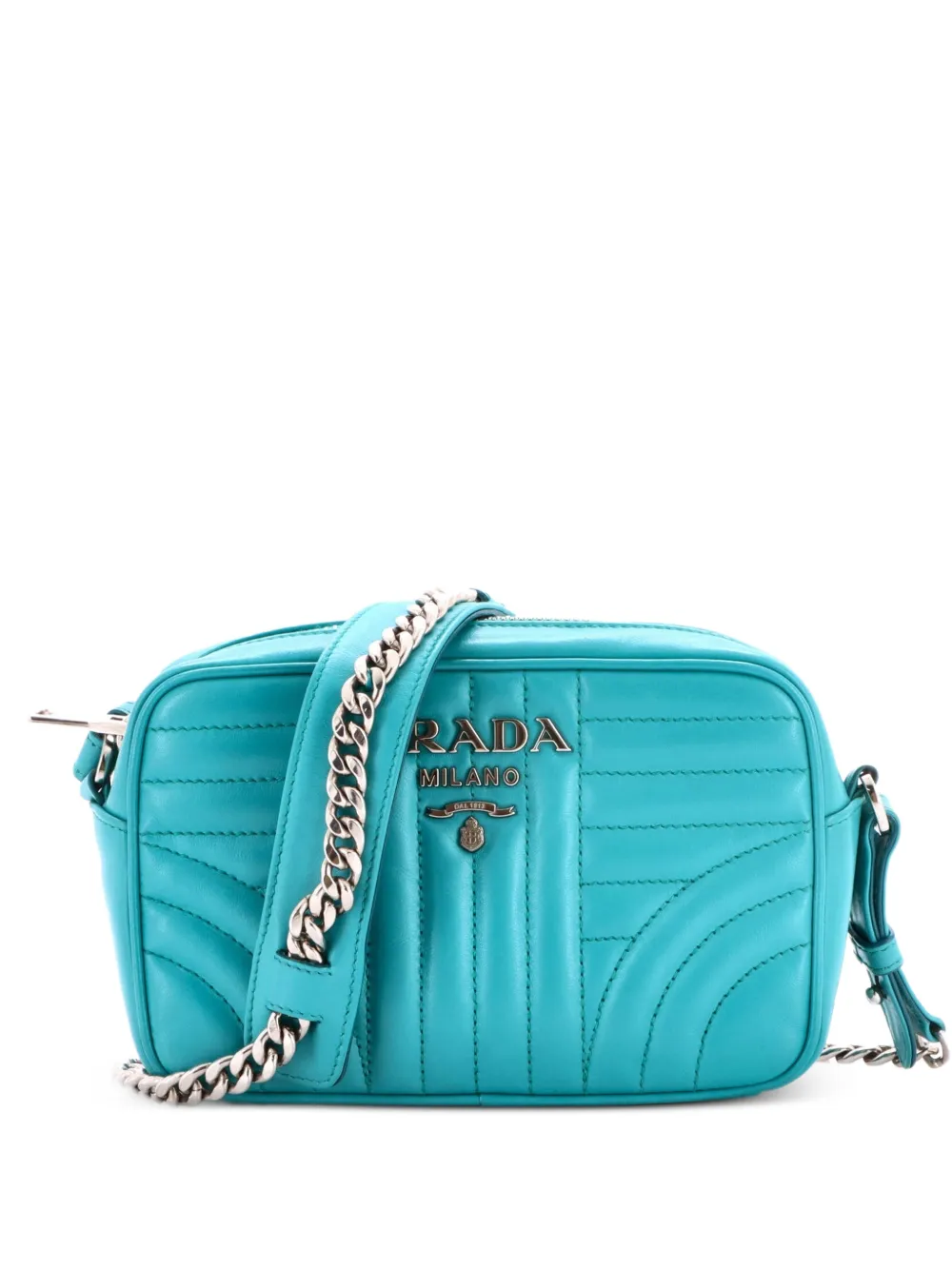 Prada Pre-Owned Camera Bag Diagramme Quilted Leather Mini crossbody bag - Blu