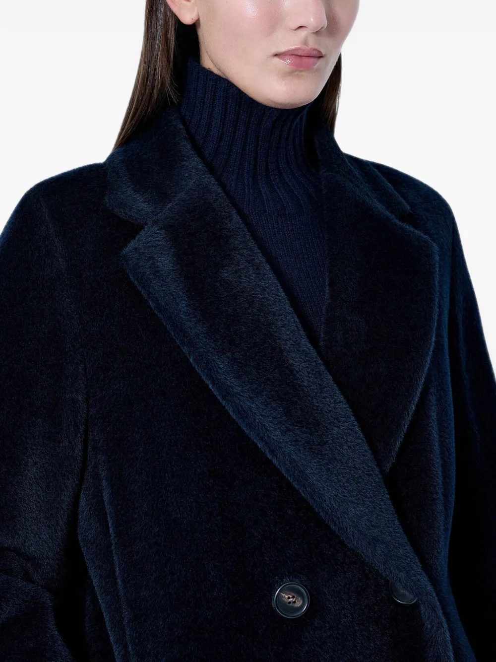 Max Mara Jas met dubbele rij knopen Blauw