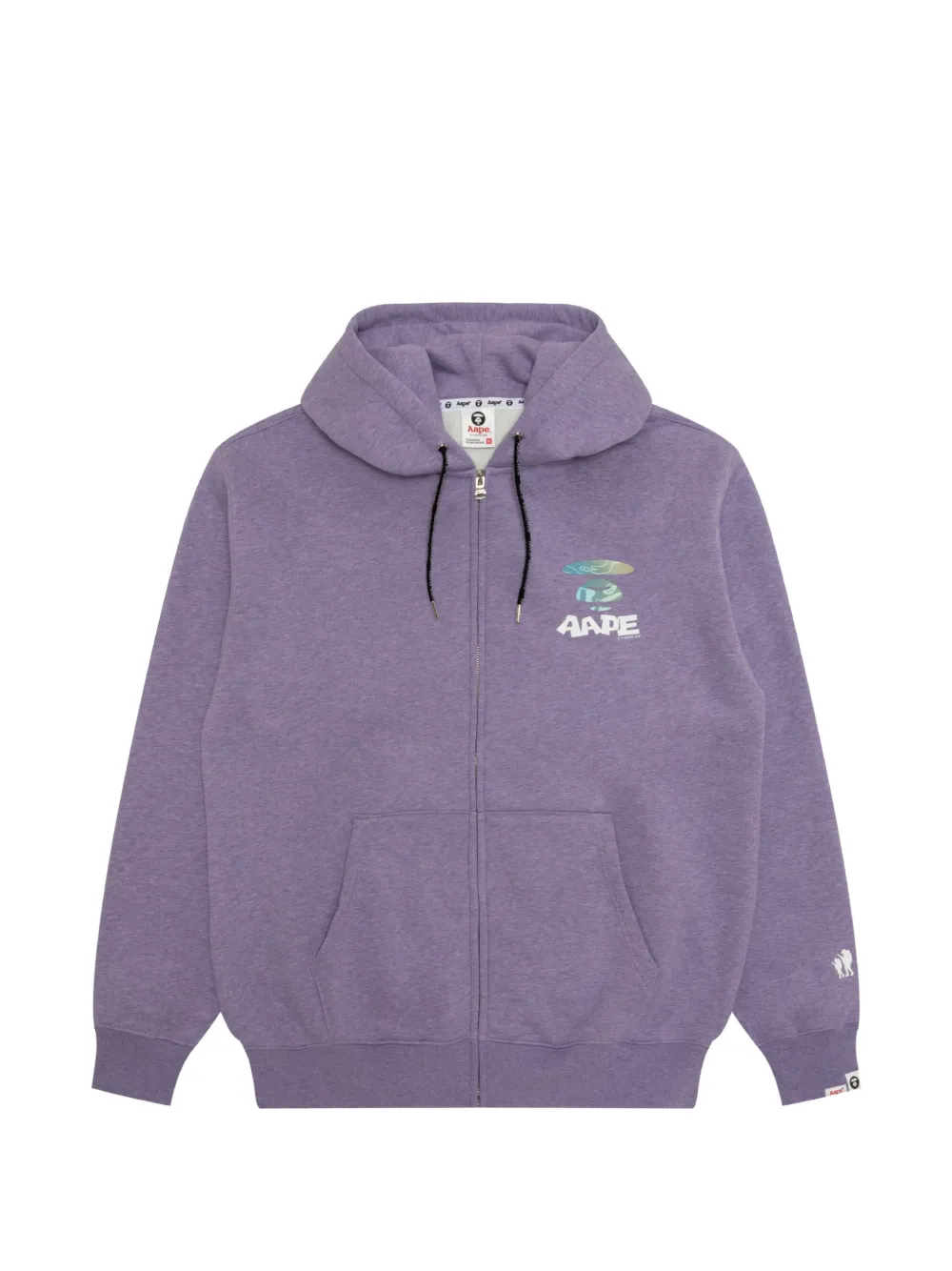 AAPE BY *A BATHING APE logo-print zip-up hoodie Paars