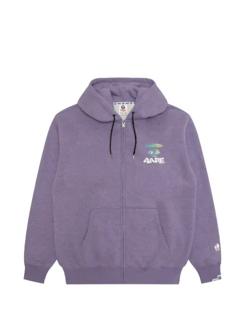 AAPE BY *A BATHING APE® logo-print zip-up hoodie