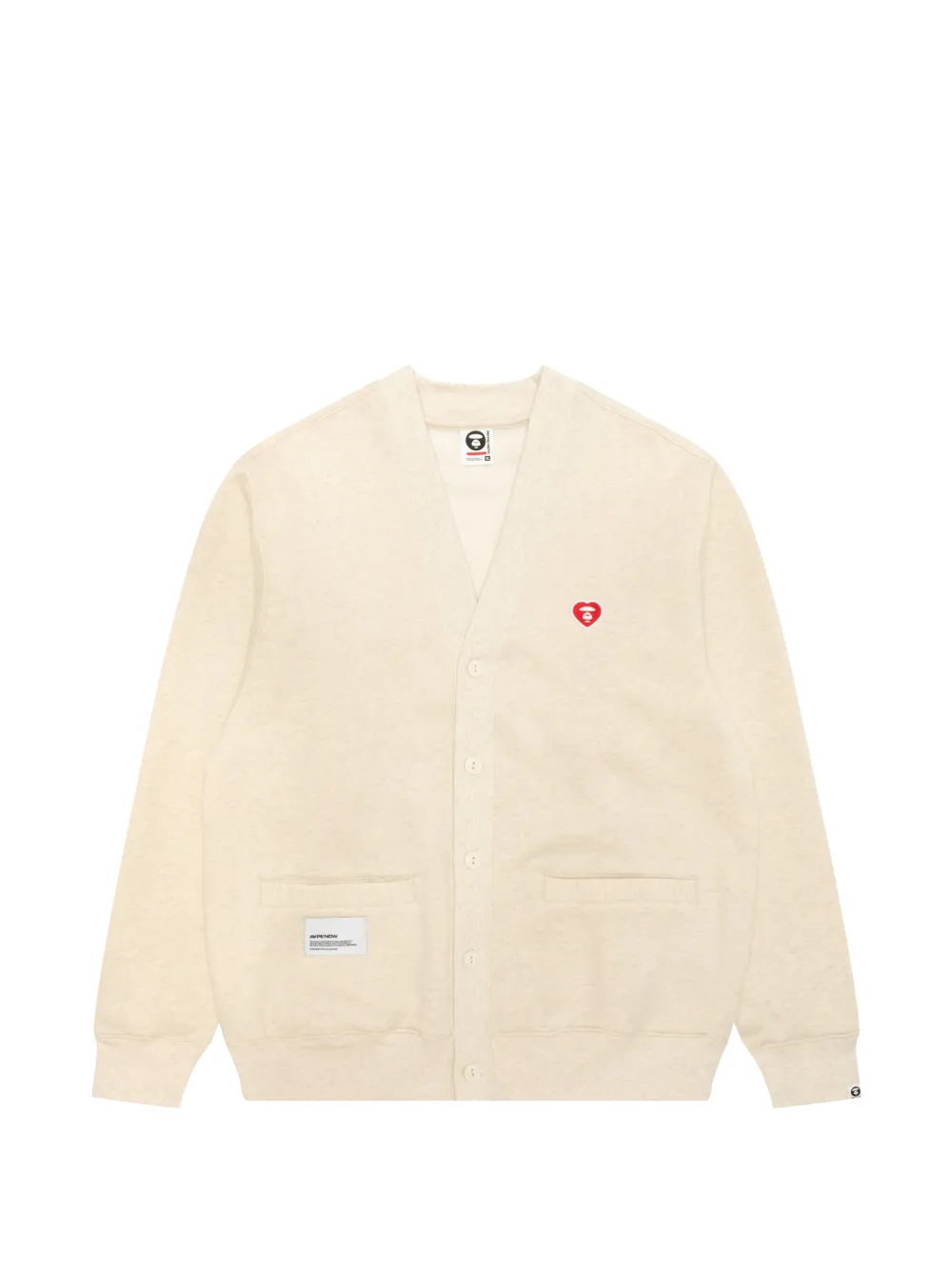 AAPE BY *A BATHING APE® heart-motif button-up cardigan - Toni neutri