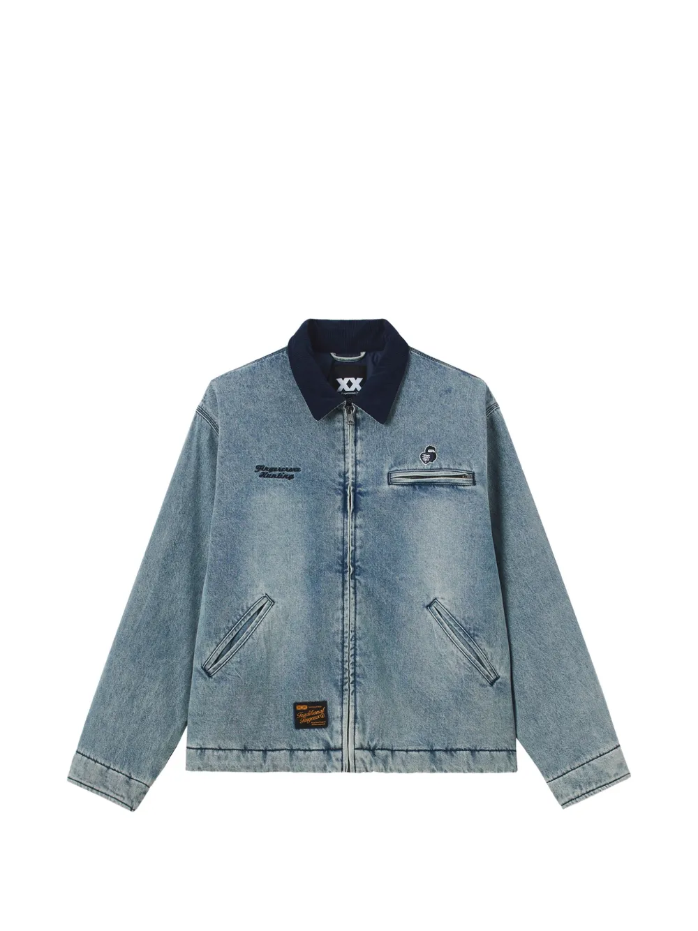 FINGERCROXX Giacca denim con logo ricamato - Blu