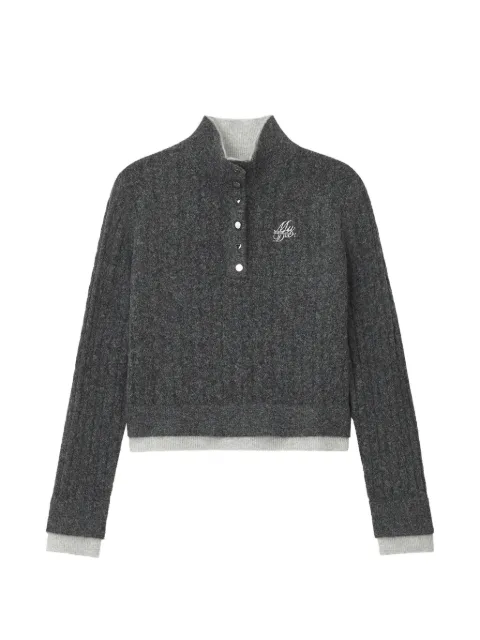 Musium Div. cable-knit button-up sweater
