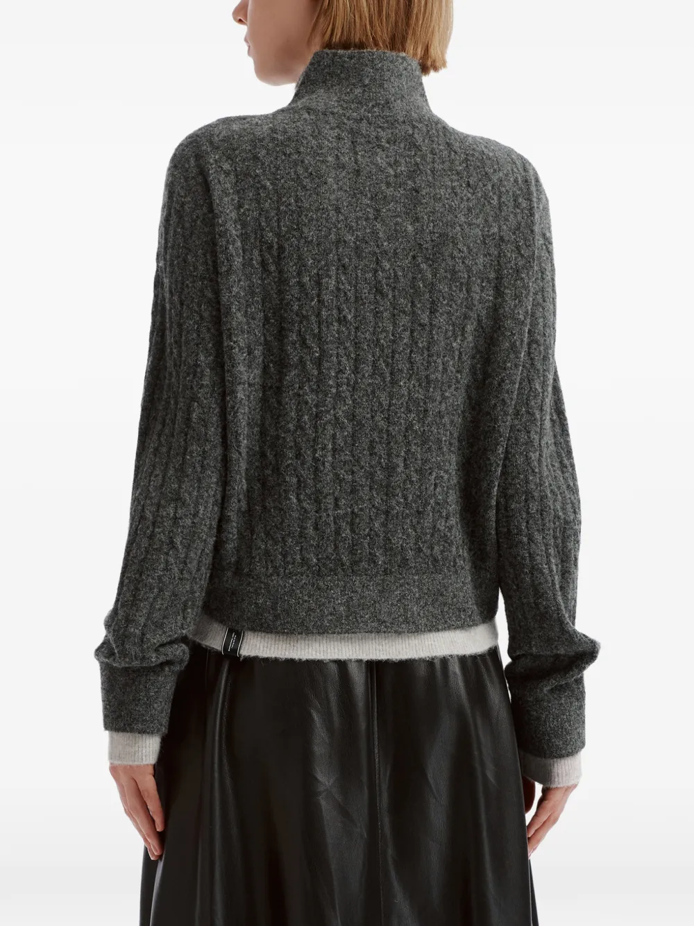 Musium Div. cable-knit button-up sweater Grijs