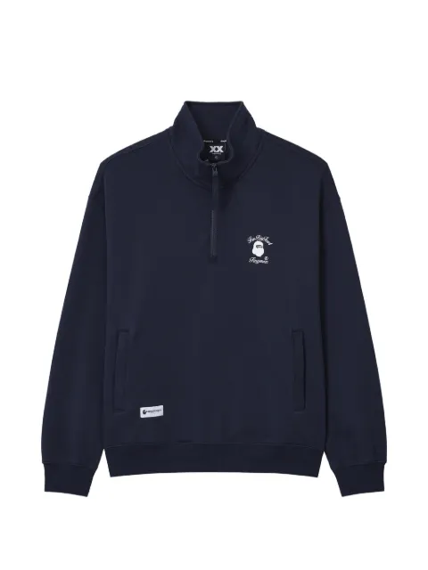 FINGERCROXX quarter-zip logo-print sweater