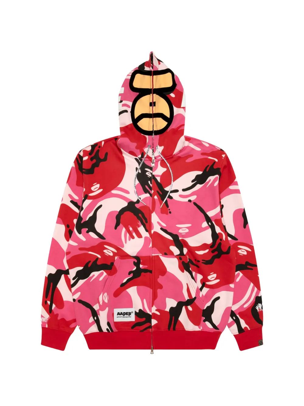 AAPE BY *A BATHING APE® graphic-print zip-up hoodie - Pink