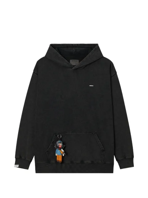 Musium Div. hoodie con efecto lavado ácido y logo en relieve