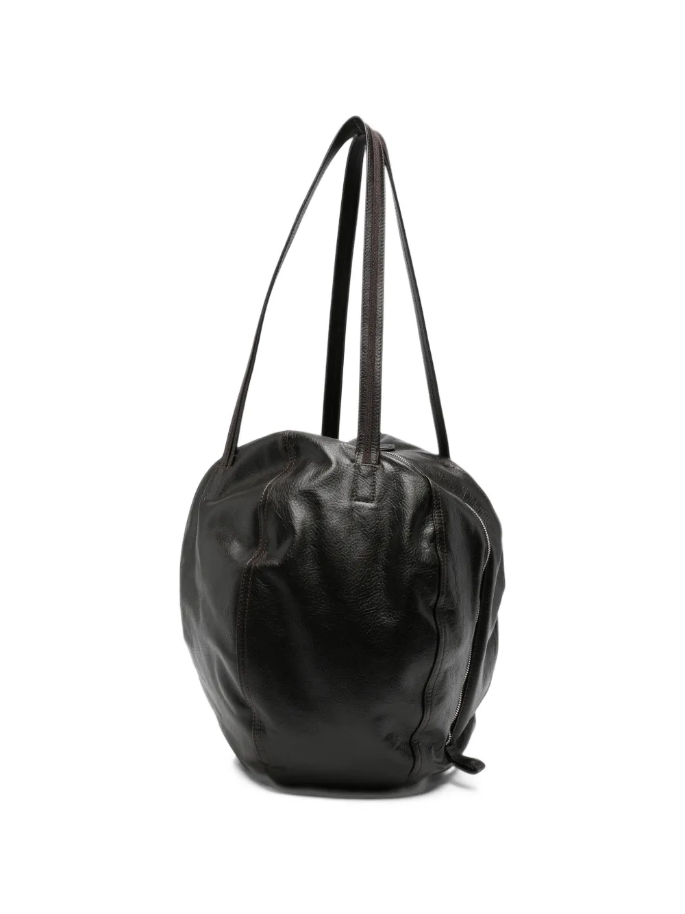 LEMAIRE Helmet leather hobo bag Bruin