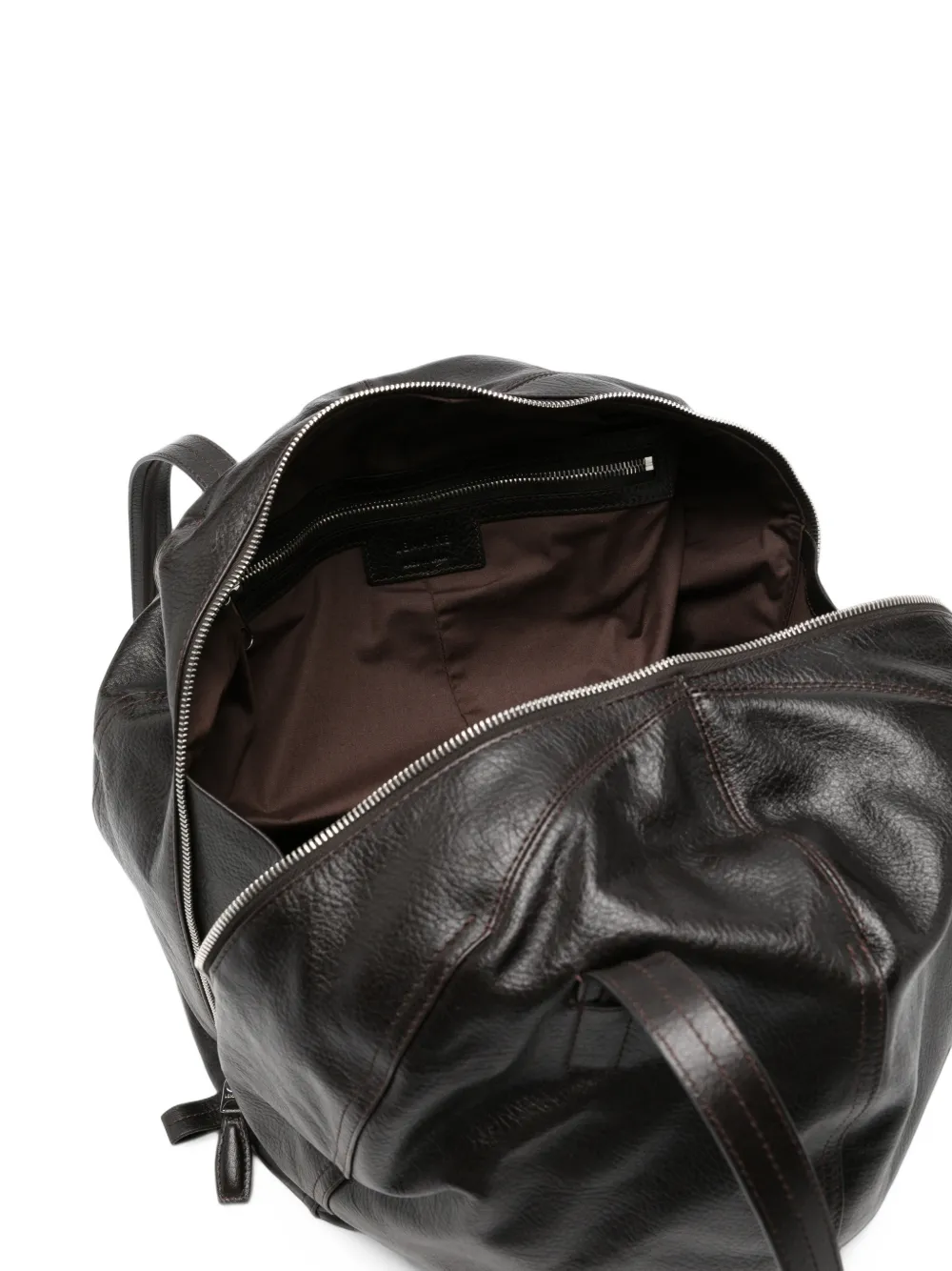 LEMAIRE Helmet leather hobo bag Bruin