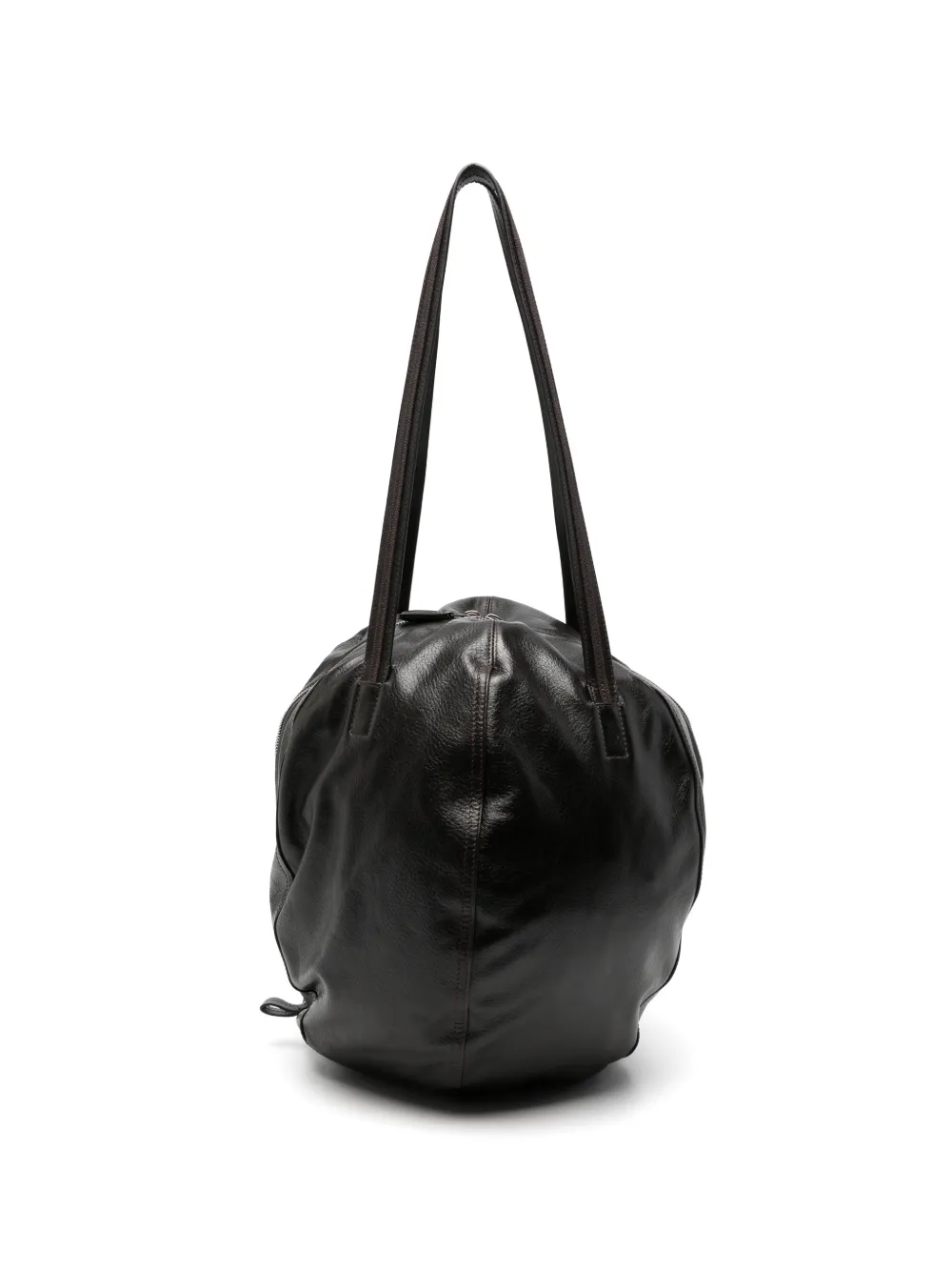 LEMAIRE Helmet leather hobo bag Bruin