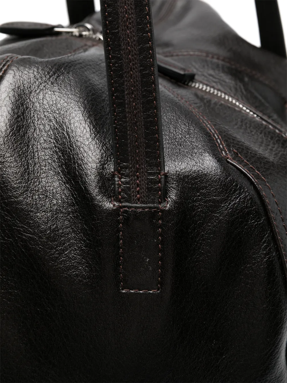 LEMAIRE Helmet leather hobo bag Bruin