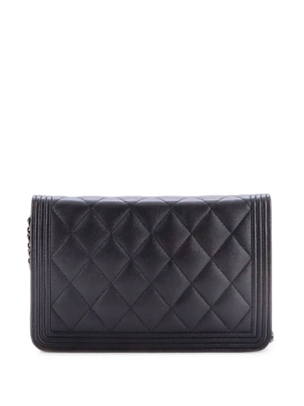 CHANEL Pre-Owned So Black Boy Wallet on Chain Quilted Caviar crossbody bag - Nero