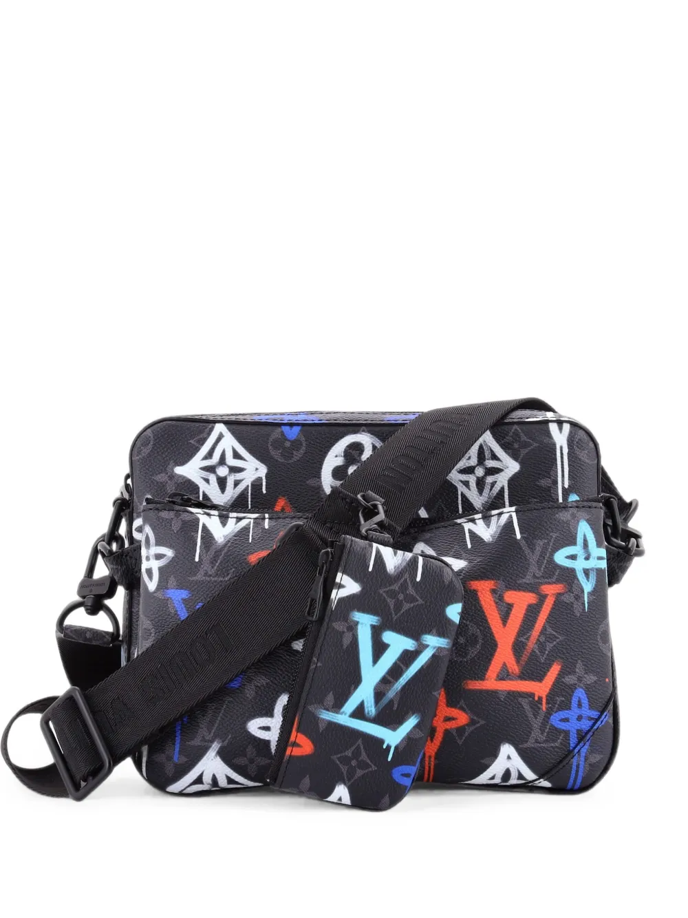 Louis Vuitton Pre-Owned sacoche à bandoulière Trio en toile Éclipse à monogramme Reverse - Noir Louis Vuitton Pre-Owned sacoche à bandoulière Trio en toile Éclipse à monogramme Reverse - Noir