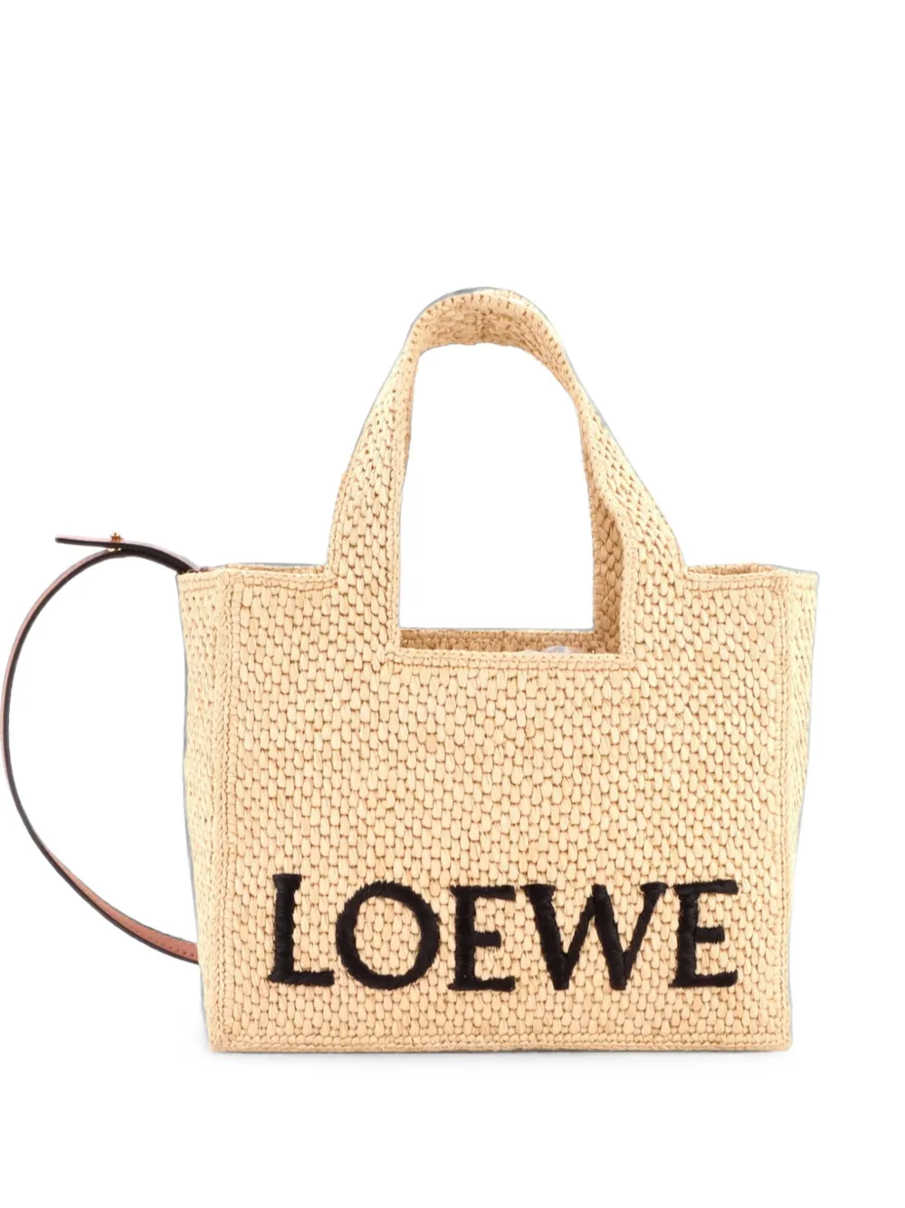 Loewe Pre-Owned petit cabas Paula's Ibiza convertible en raphia à logo - Tons neutres Loewe Pre-Owned petit cabas Paula's Ibiza convertible en raphia à logo - Tons neutres