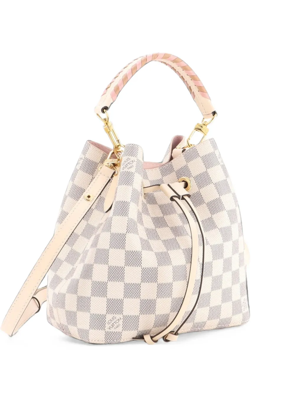 Louis Vuitton Pre-Owned sac seau NeoNoe BB en toile Damier avec poignée tressée - Blanc