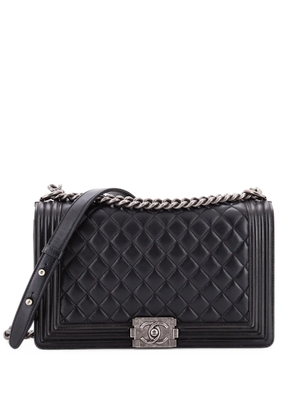 CHANEL Pre-Owned Boy Flap Bag Quilted Lambskin New Medium shoulder bag - Nero