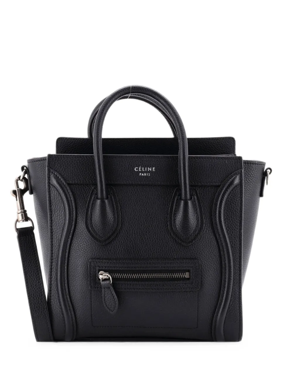 Celine Pre-Owned Luggage Bag Grainy Leather Nano crossbody bag - Schwarz