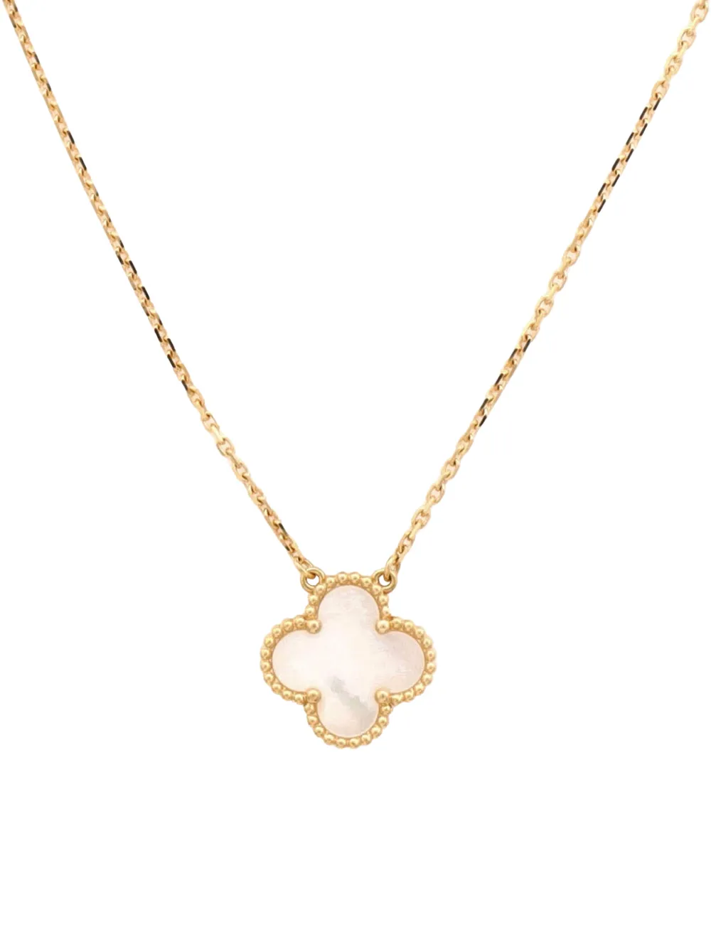 Van Cleef & Arpels Pre-Owned Vintage Alhambra Pendant 18K Yellow Gold and Mother of Pearl necklace