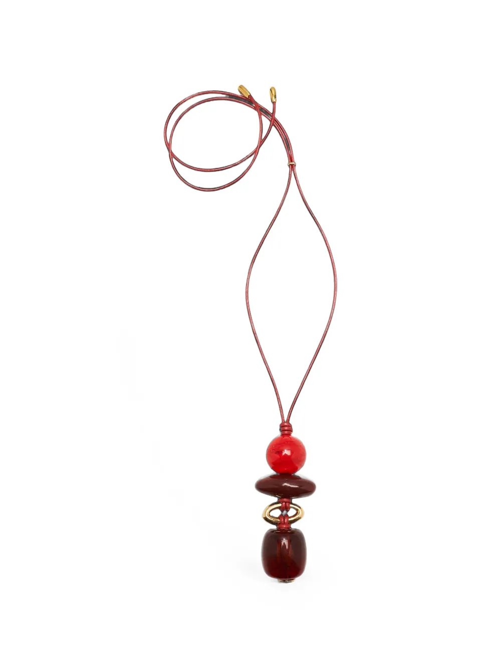 Lizzie Fortunato Museo Cord II beaded leather necklace - Rot