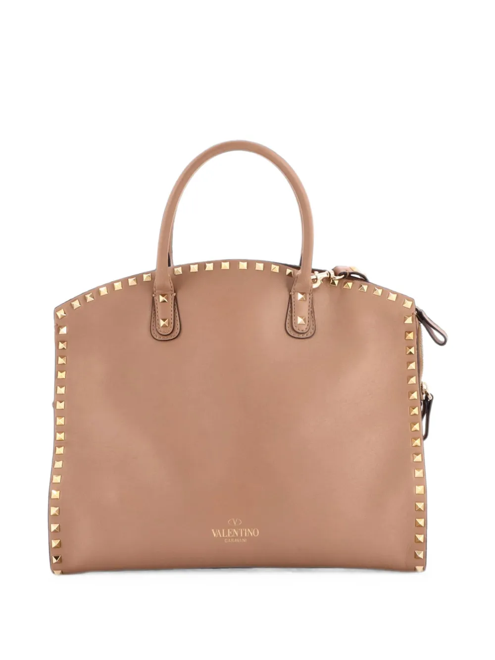 Valentino Garavani Pre-Owned Rockstud Convertible Dome Leather tote bag - Braun