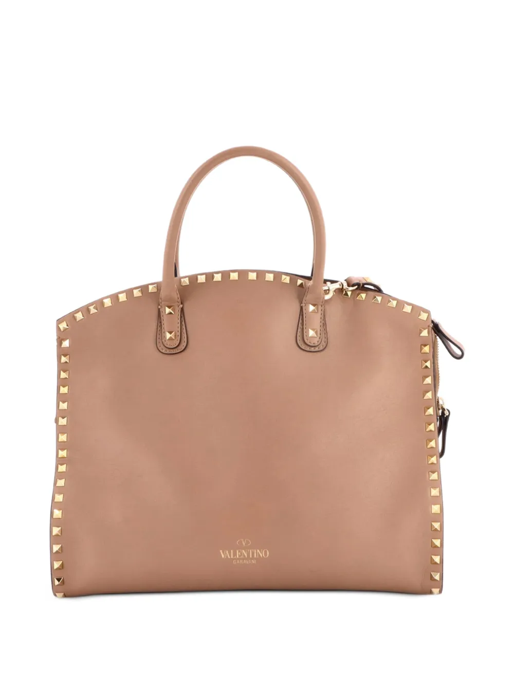 Valentino Garavani Pre-Owned Rockstud Convertible Dome Leather tote bag - Braun