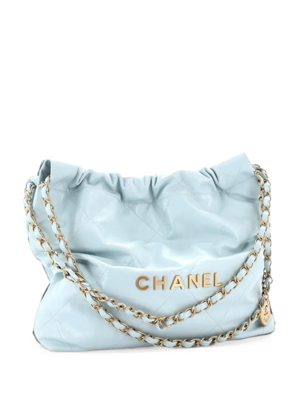 CHANEL Pre-Owned 22 Chain Quilted Calfskin Small hobo bag - Blu