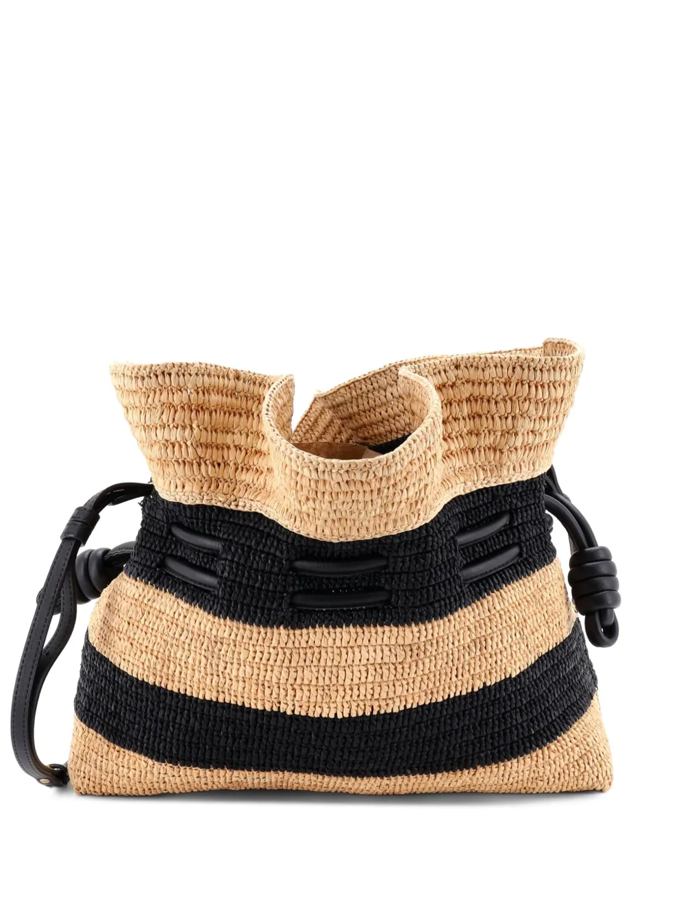 Loewe Pre-Owned Flamenco Knot Striped Raffia Small clutch bag - Schwarz