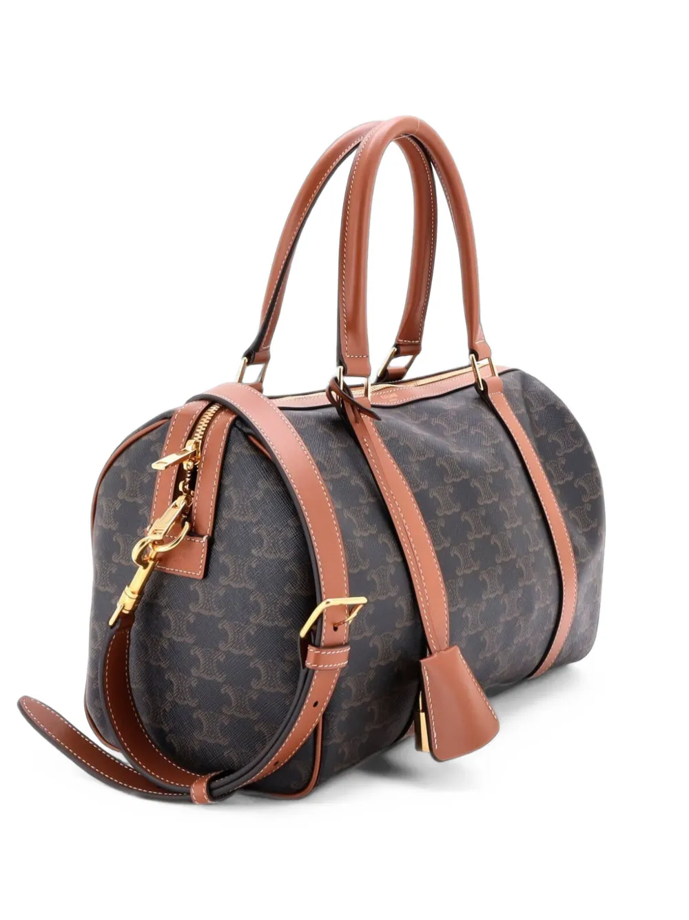 Celine Pre-Owned grand sac à main Boston Bag Triomphe en toile enduite - Marron Celine Pre-Owned grand sac à main Boston Bag Triomphe en toile enduite - Marron