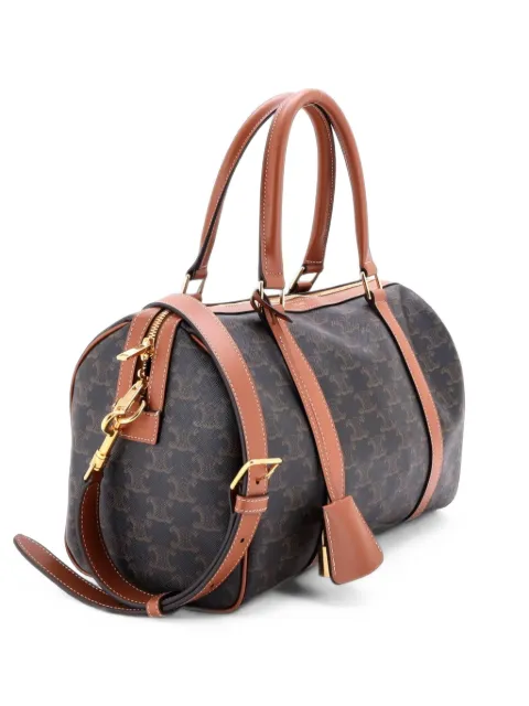 Celine Pre-Owned Boston Bag Triomphe Coated Canvas Large handbag