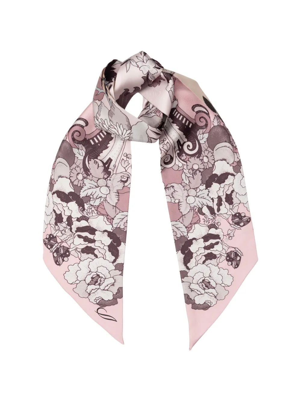 Elizabetta Raffaella zijden sjaal met bloemen-print Roze