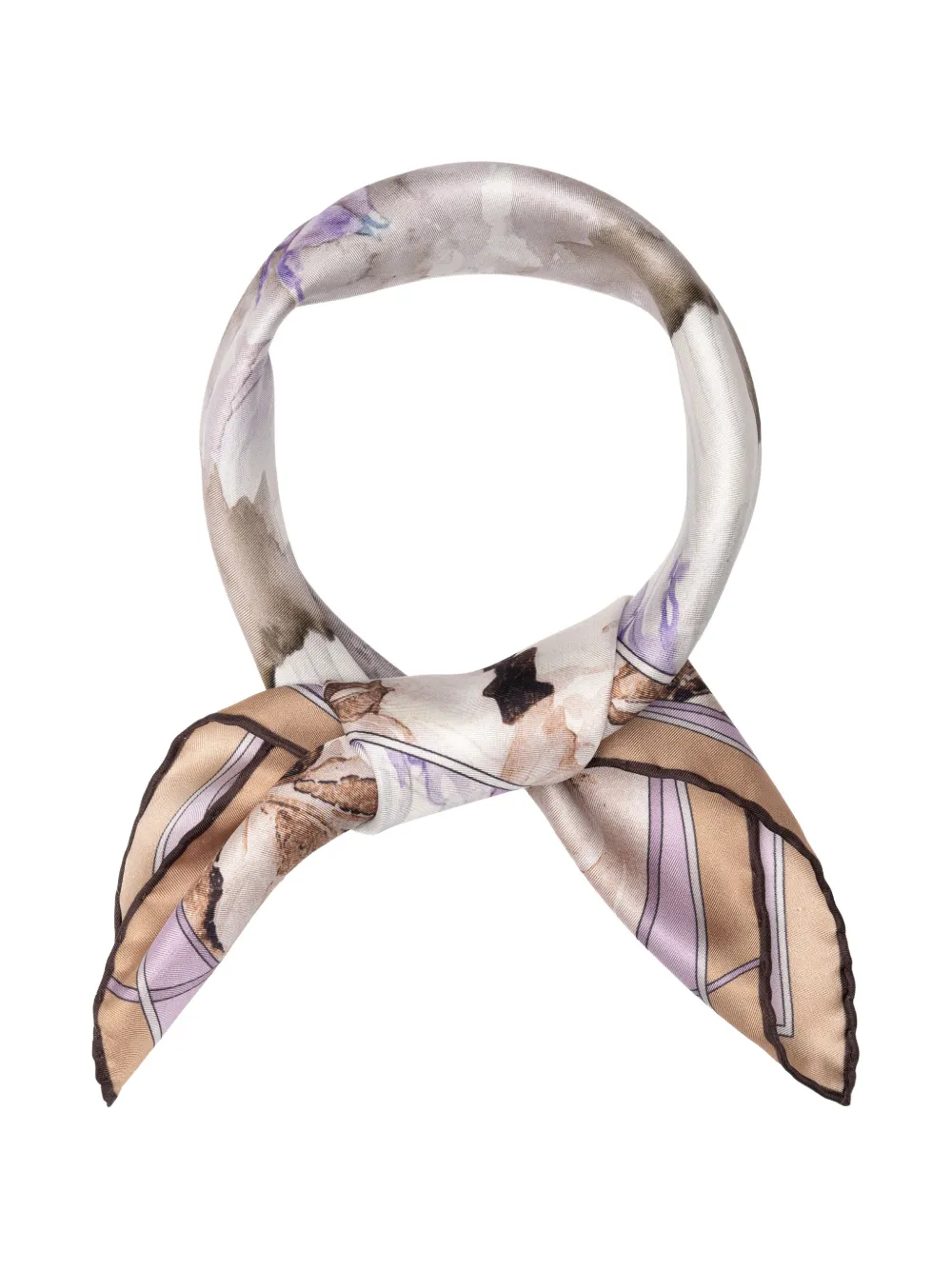 Elizabetta Odetta zijden bandana met bloemen-print Paars