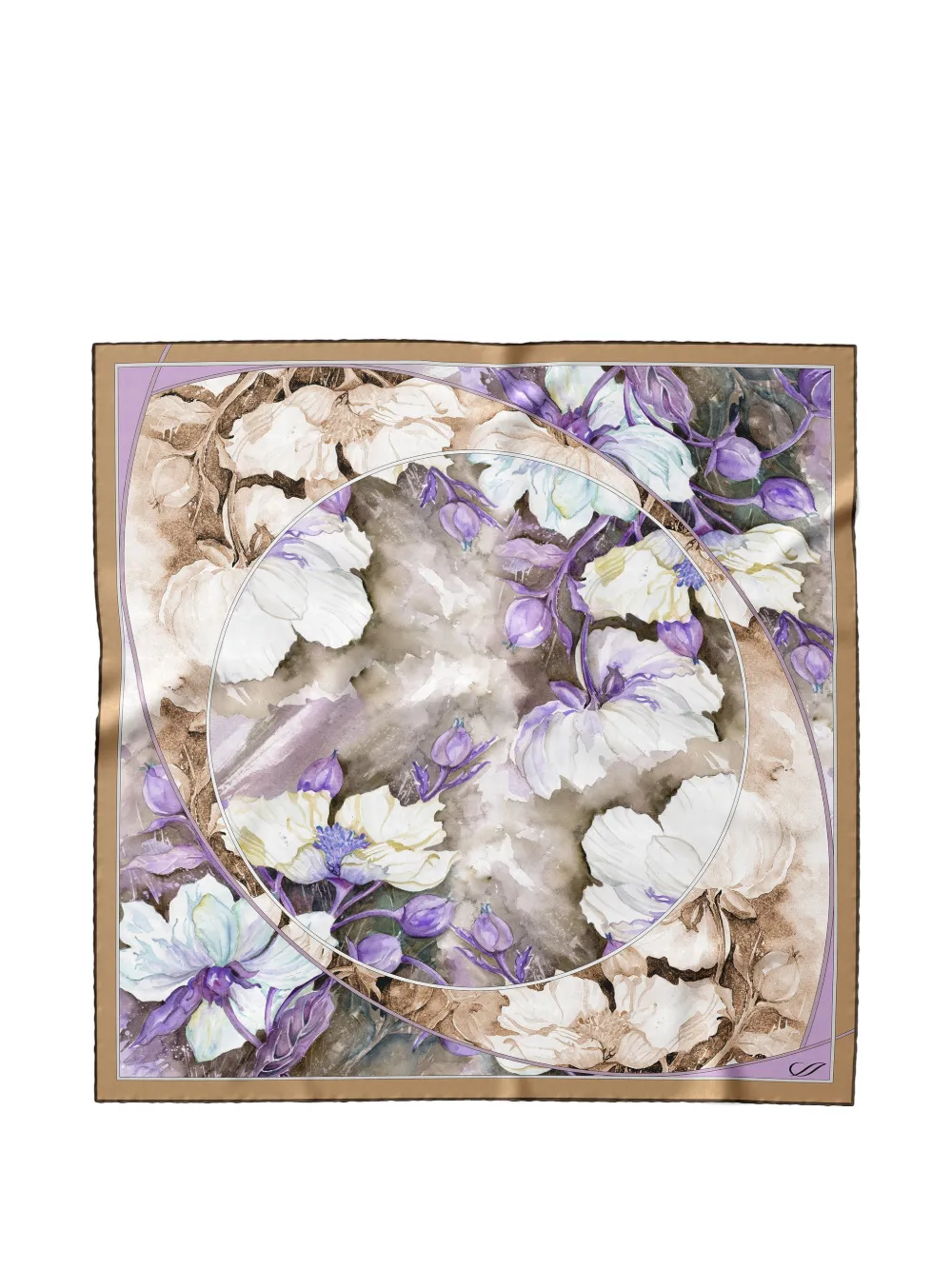 Elizabetta Odetta floral-print silk bandana - Viola
