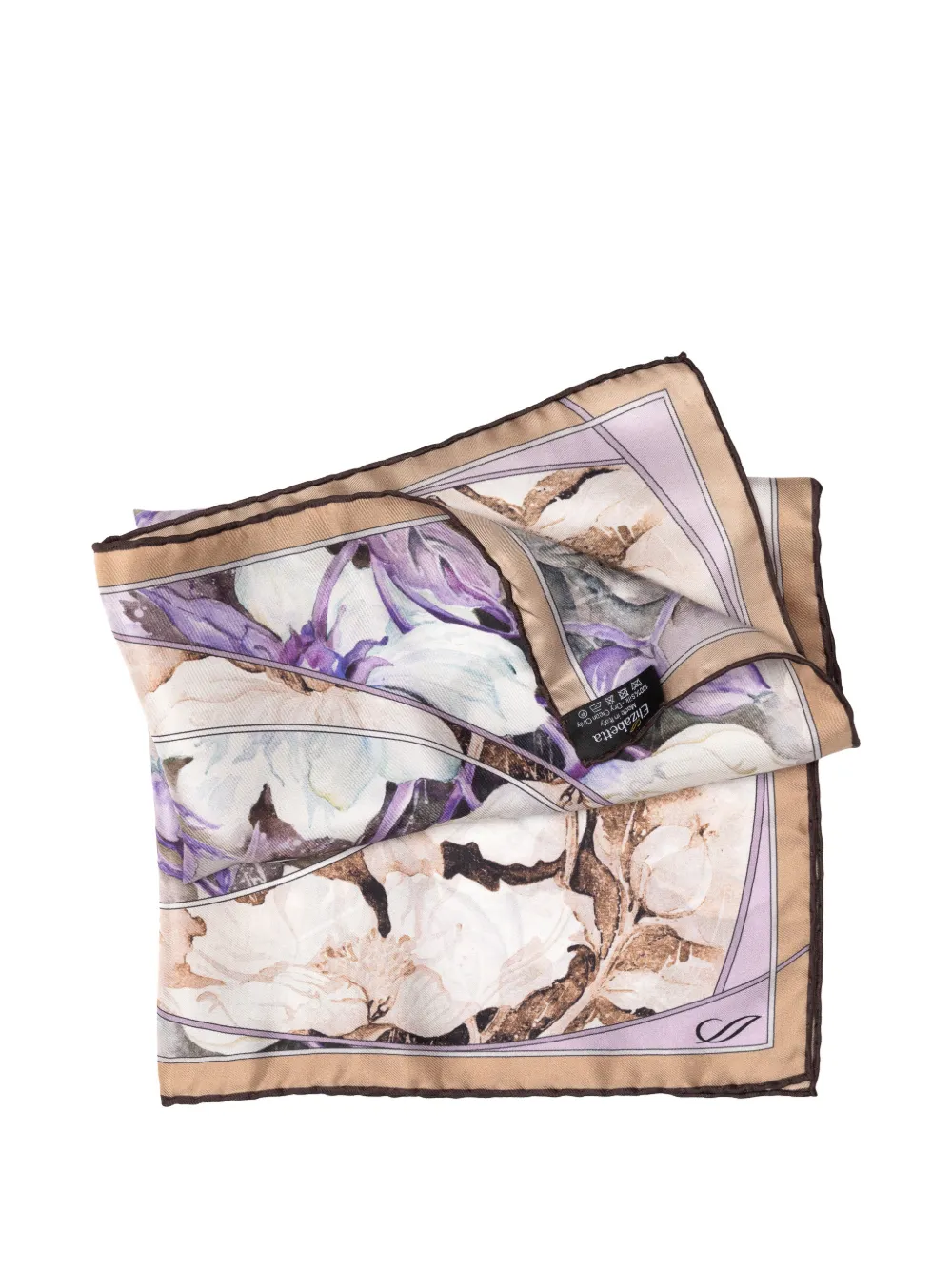 Elizabetta Odetta zijden bandana met bloemen-print Paars