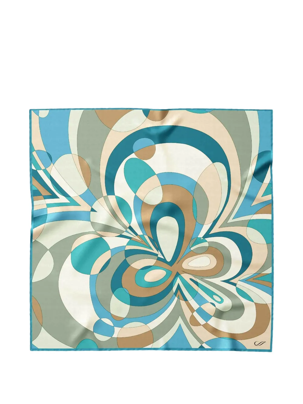 Elizabetta Michelle geometric-print silk scarf - Blau
