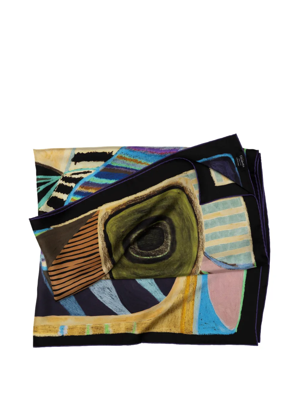 Elizabetta Nicola sjaal met abstracte print Zwart