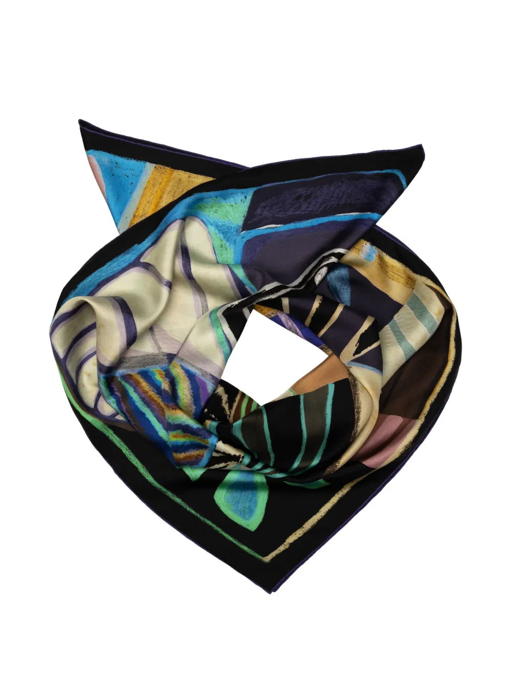 Elizabetta Nicola sjaal met abstracte print Zwart
