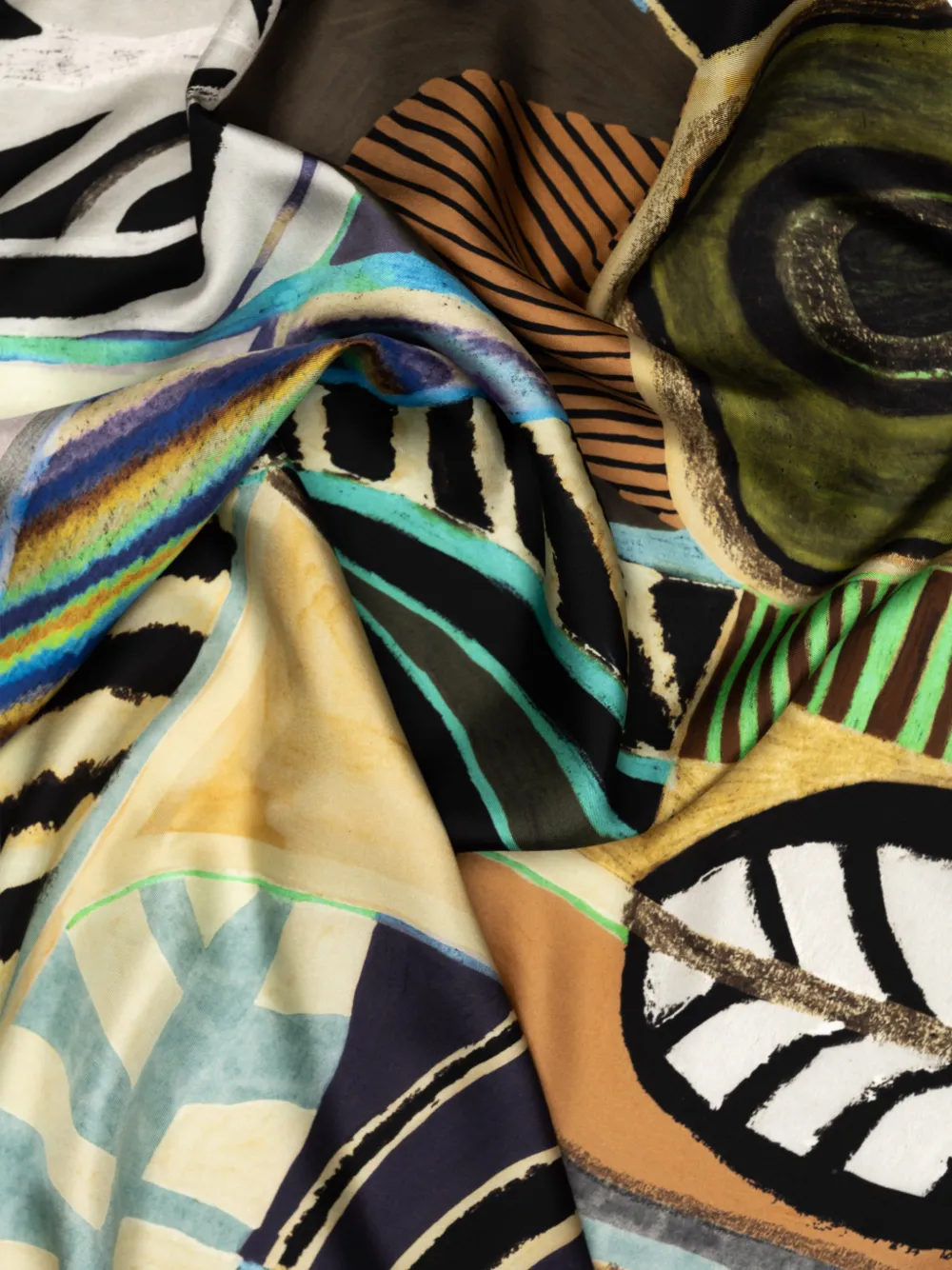 Elizabetta Nicola sjaal met abstracte print Zwart