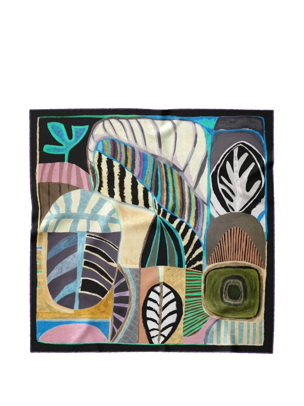 Elizabetta Nicola Schal mit abstraktem Print - Schwarz