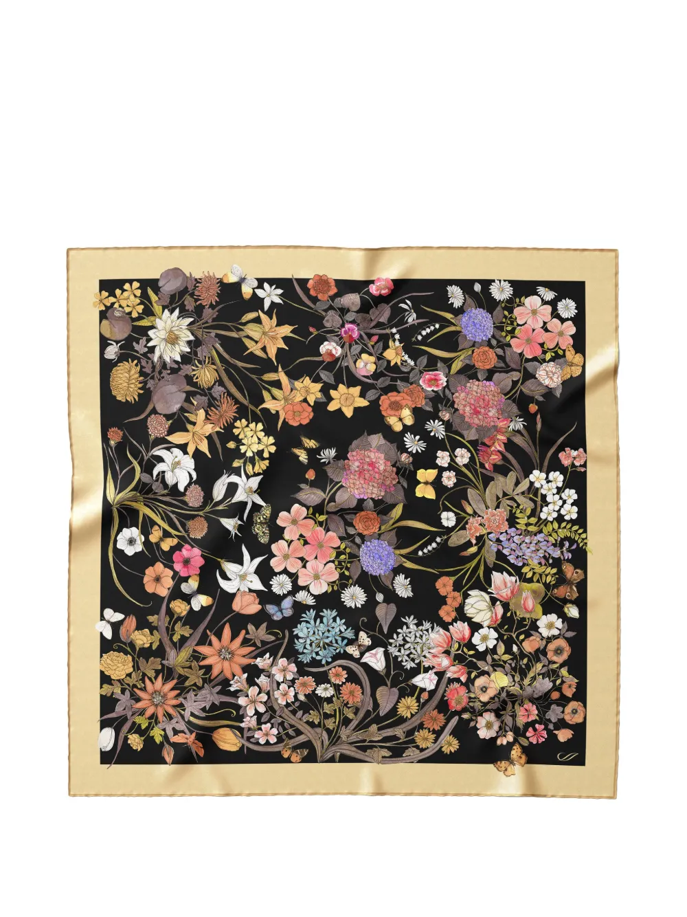 Elizabetta Flora floral-print scarf - Schwarz