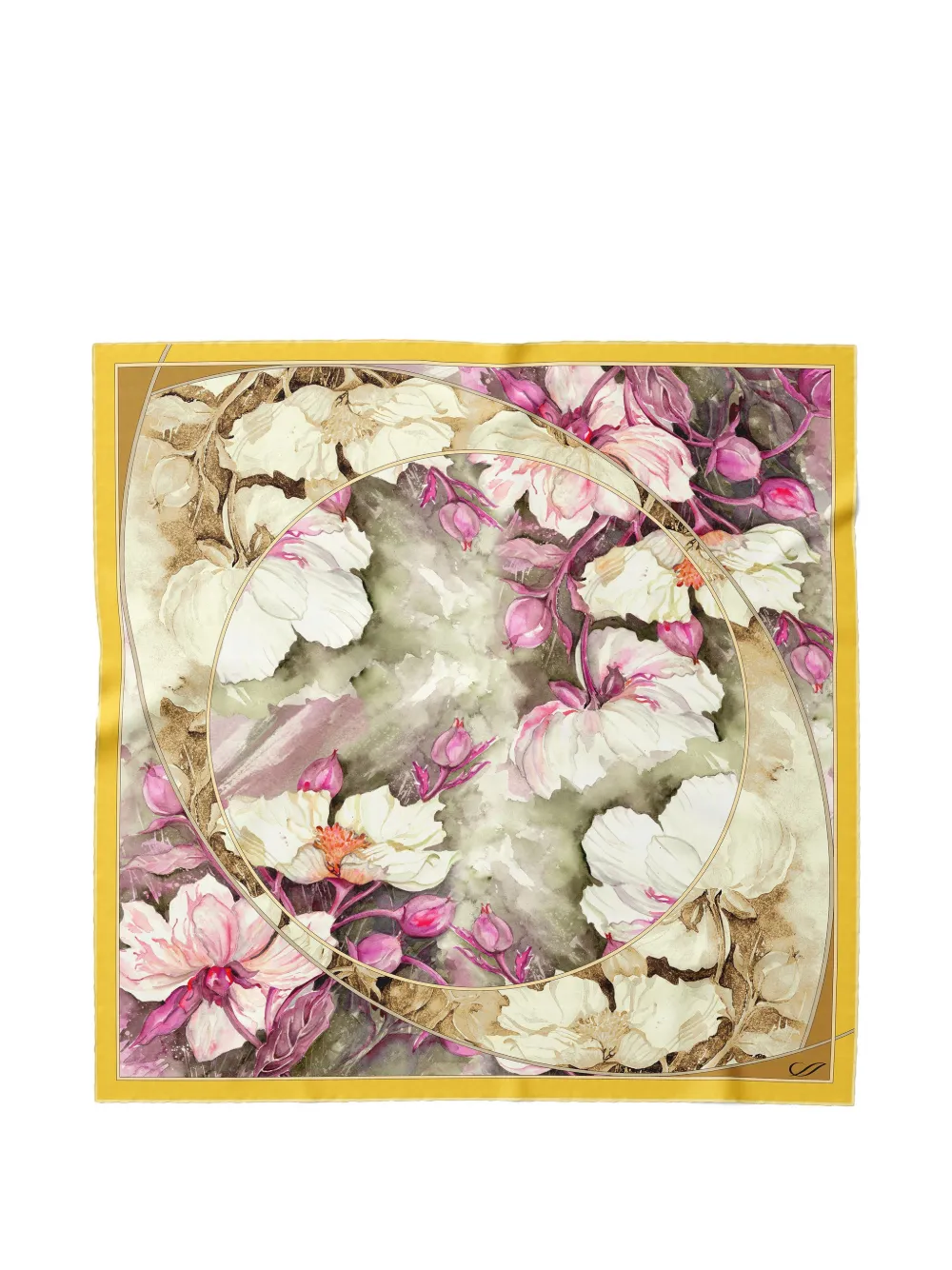 Elizabetta Odetta zijden sjaal met bloemen-print Goud