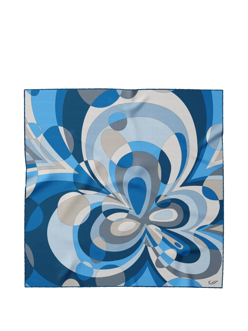 Elizabetta Michelle geometric-print silk bandana Blauw