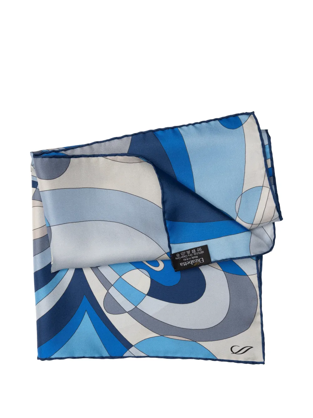 Elizabetta Michelle geometric-print silk bandana Blauw