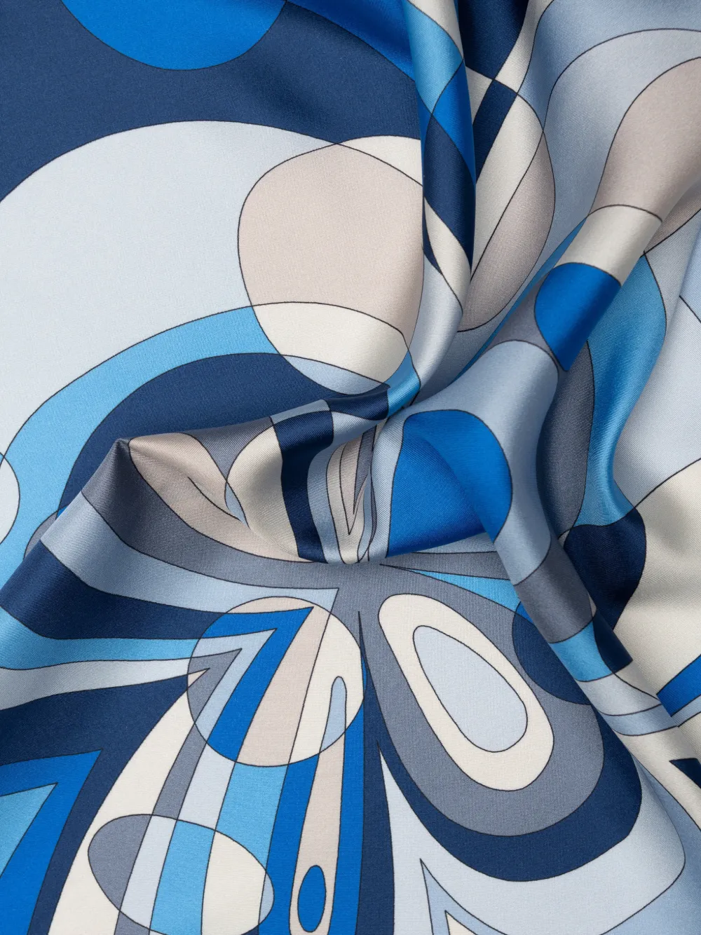 Elizabetta Michelle geometric-print silk bandana Blauw