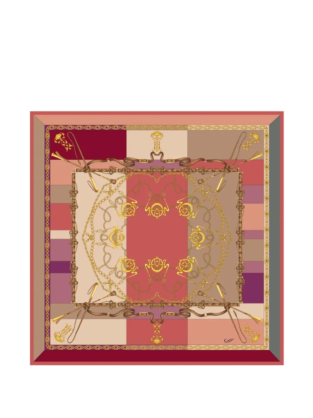 Elizabetta Gabriella equestrian-print silk scarf - Rot